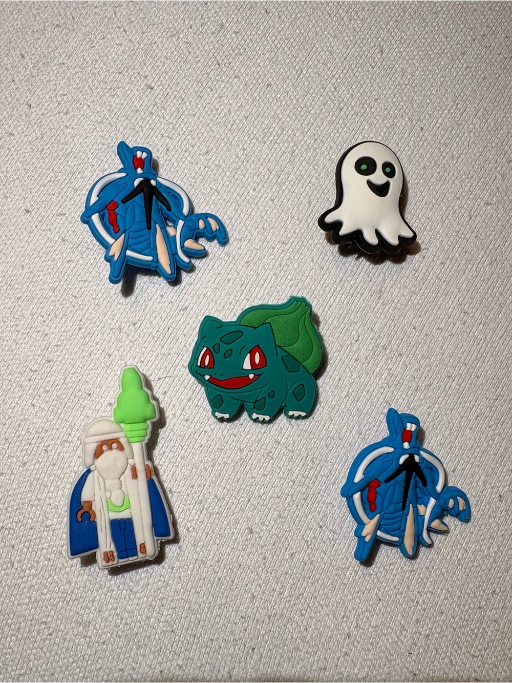 CROCS Green Bulbasaur, Blue Insects, White Ghost & Wizard Shoe Charms
